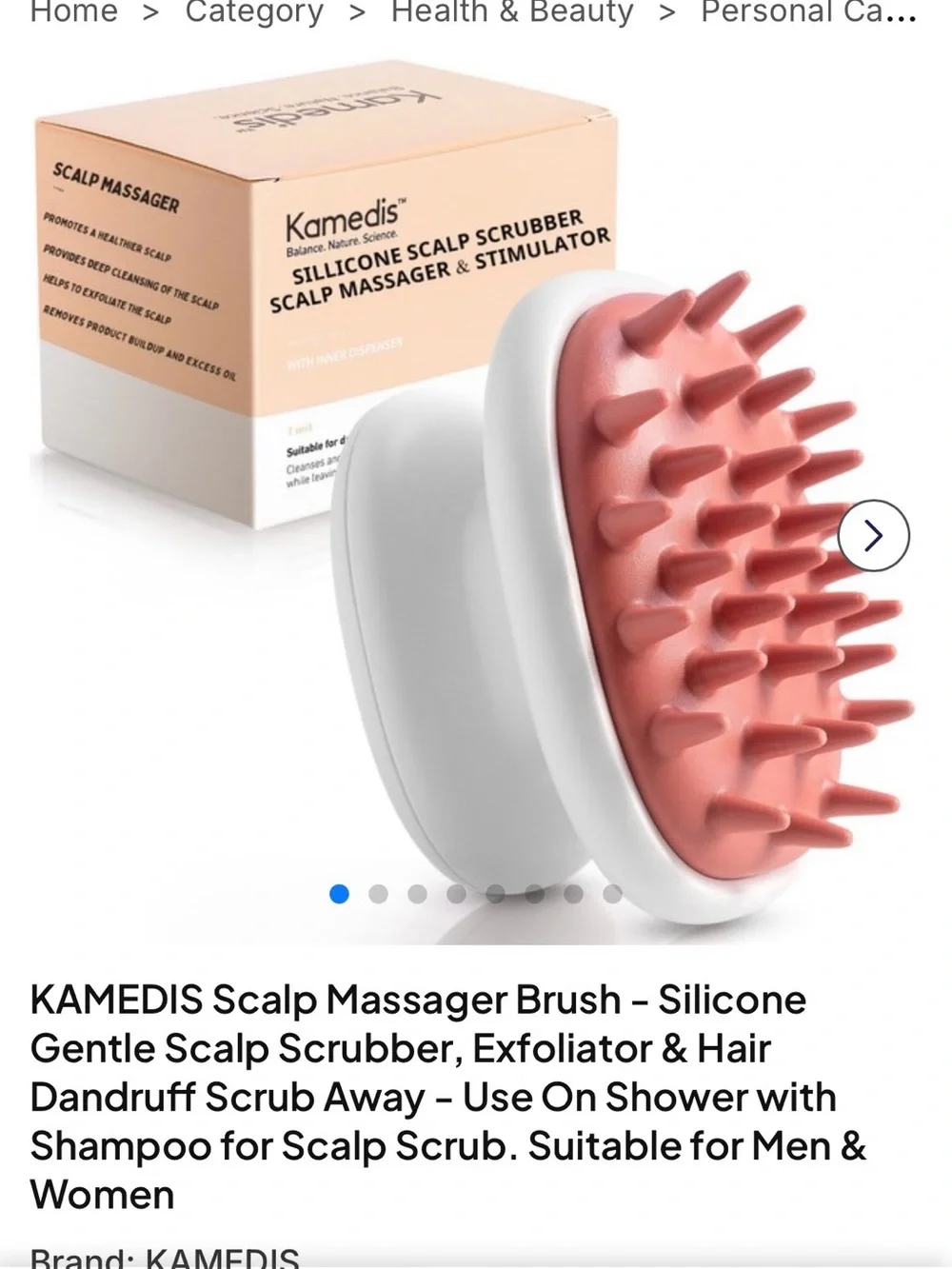 Scalp Control Shampoo Brush Massager - Pink